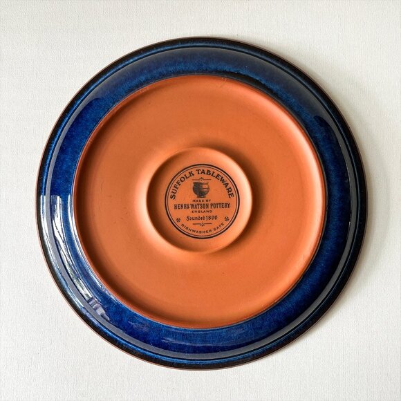 Vintage Suffolk Tableware Henry Watson Pottery England Blue Salad Plate - Picture 2 of 5